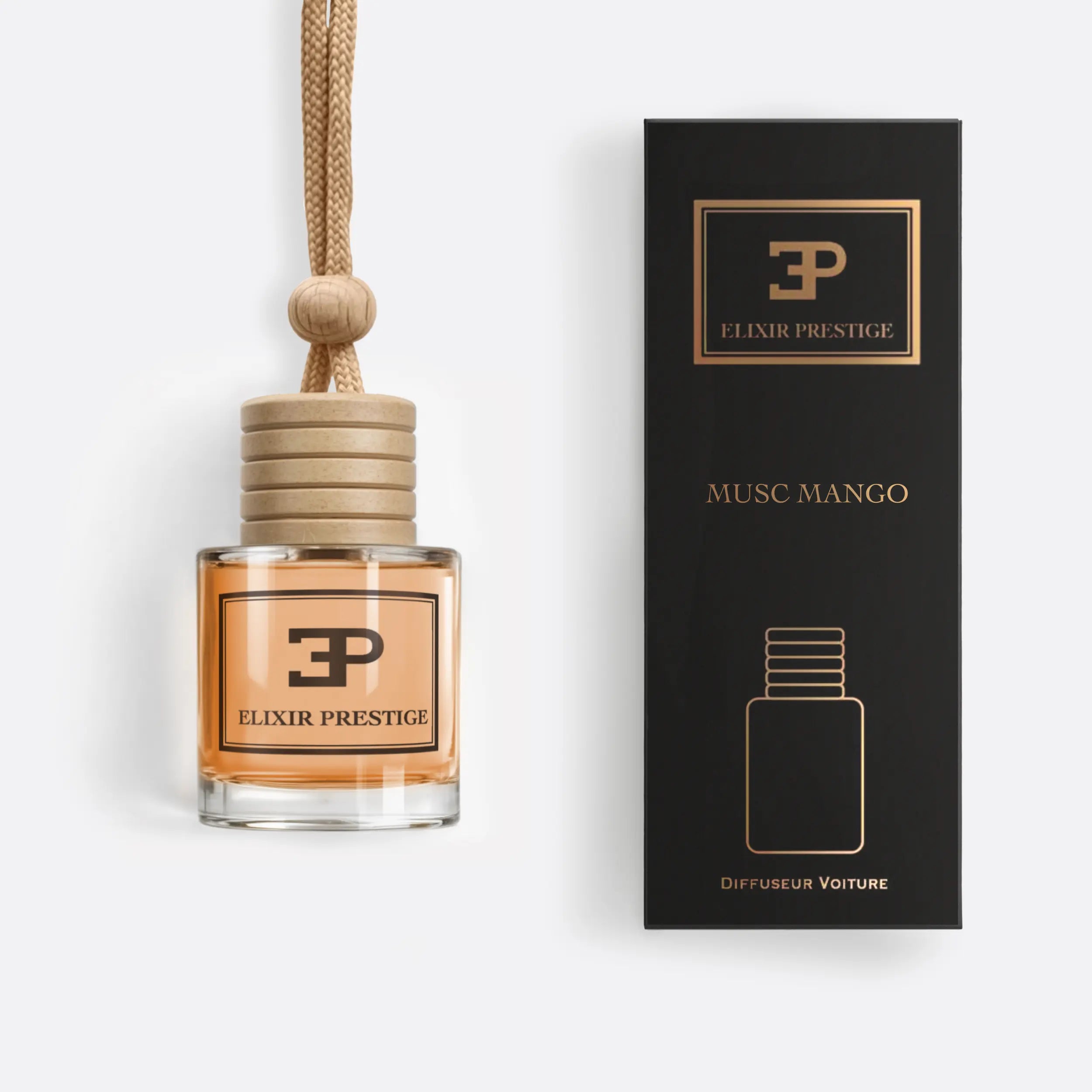 Flacon et boîte du parfum Musc Mango d'Elixir Prestige