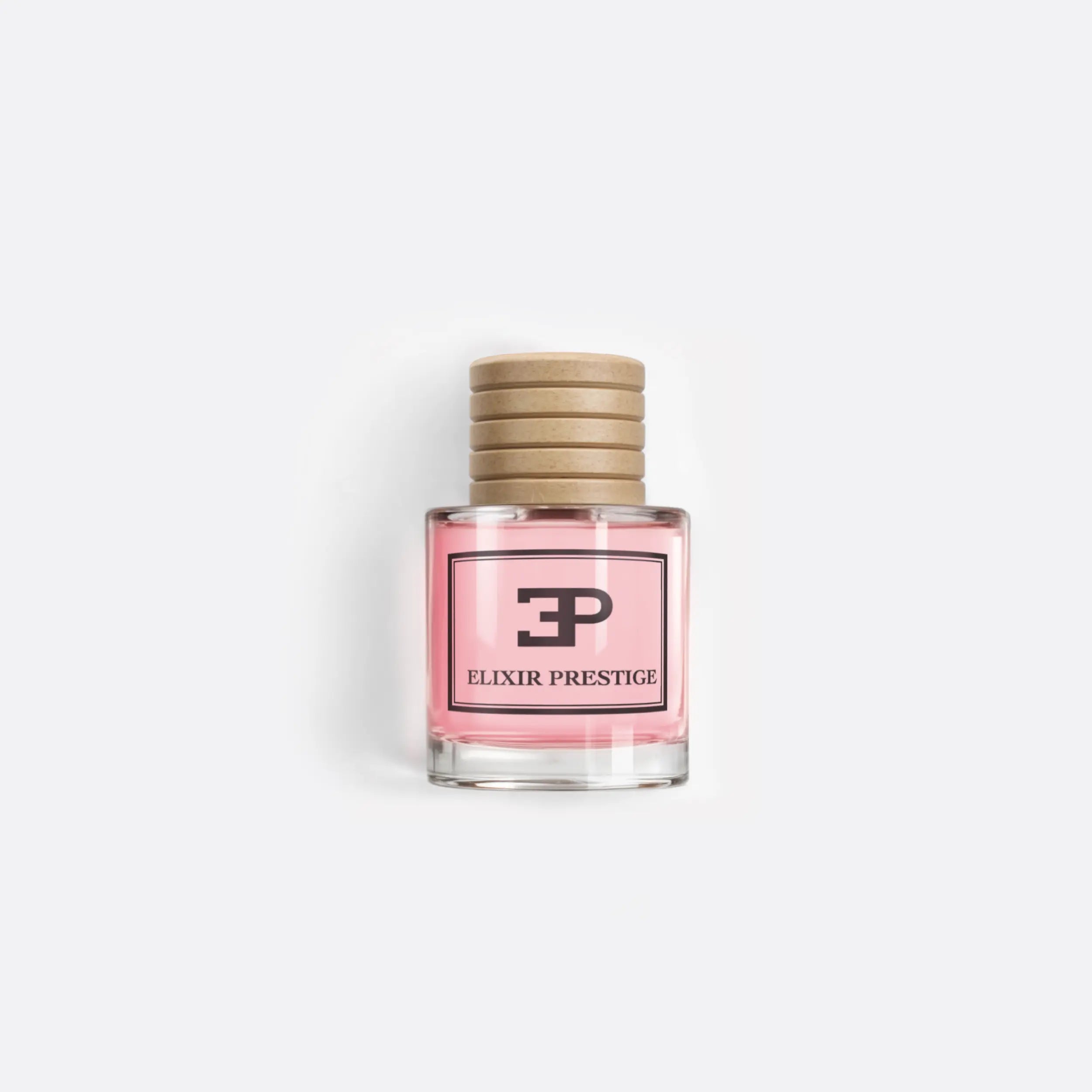 Flacon du parfum Musc Rosé d'Elixir Prestige, élégant et minimaliste